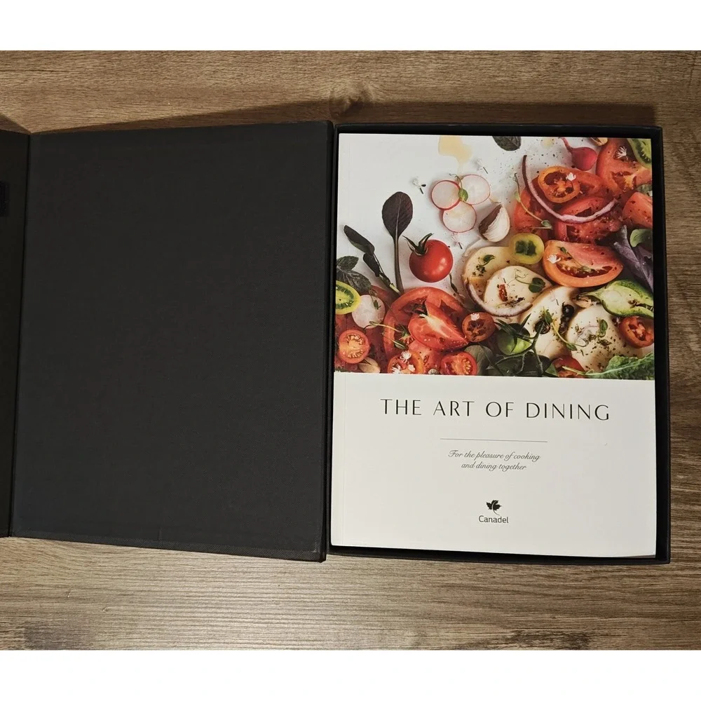 Canadel Cutting Board and Art of Dining Book Set OS Natural Wood Gift‎ Box